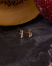 Solid Gold Baguette Studs