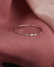 Solid Gold Hammered Stacking Ring