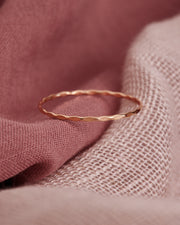 Solid Gold Hammered Stacking Ring