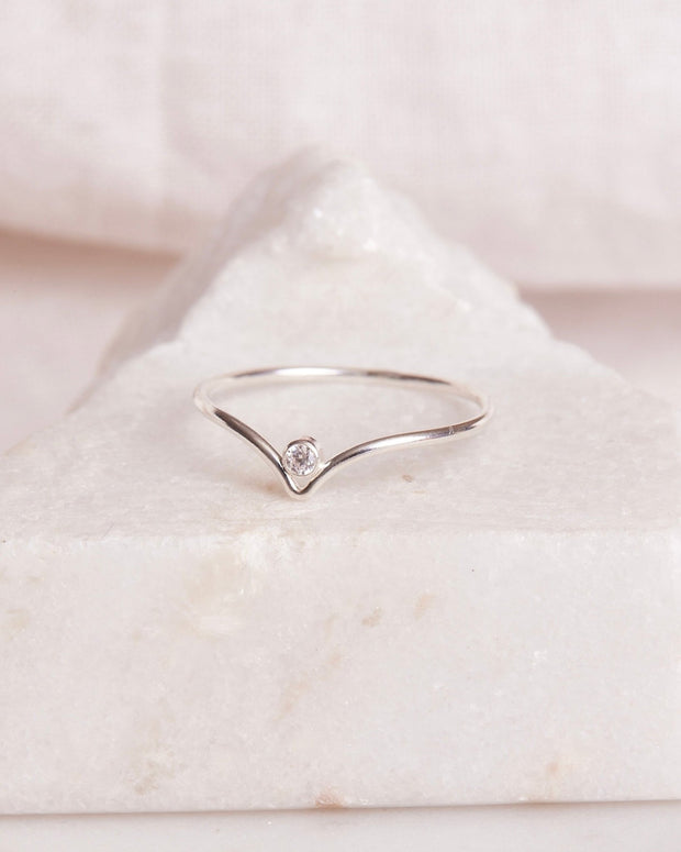 Chevron Gemstone Ring