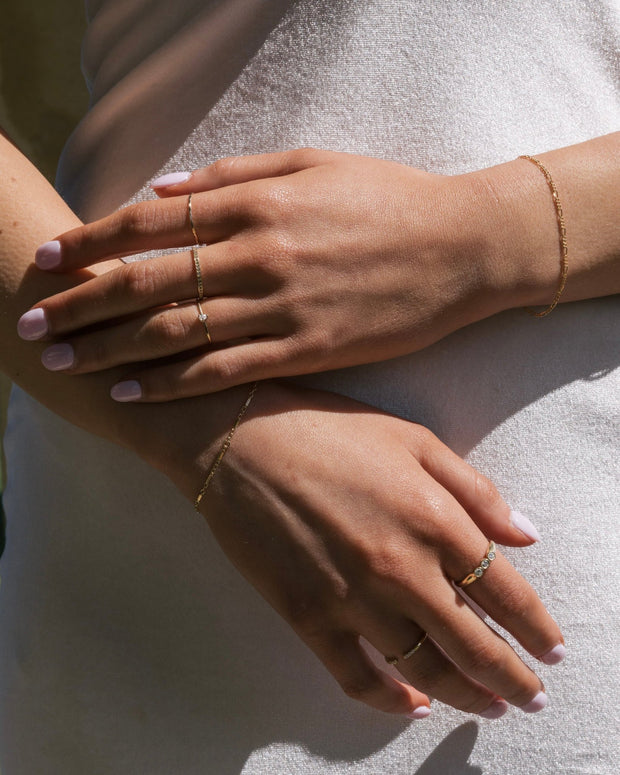 Solid Gold Hammered Stacking Ring